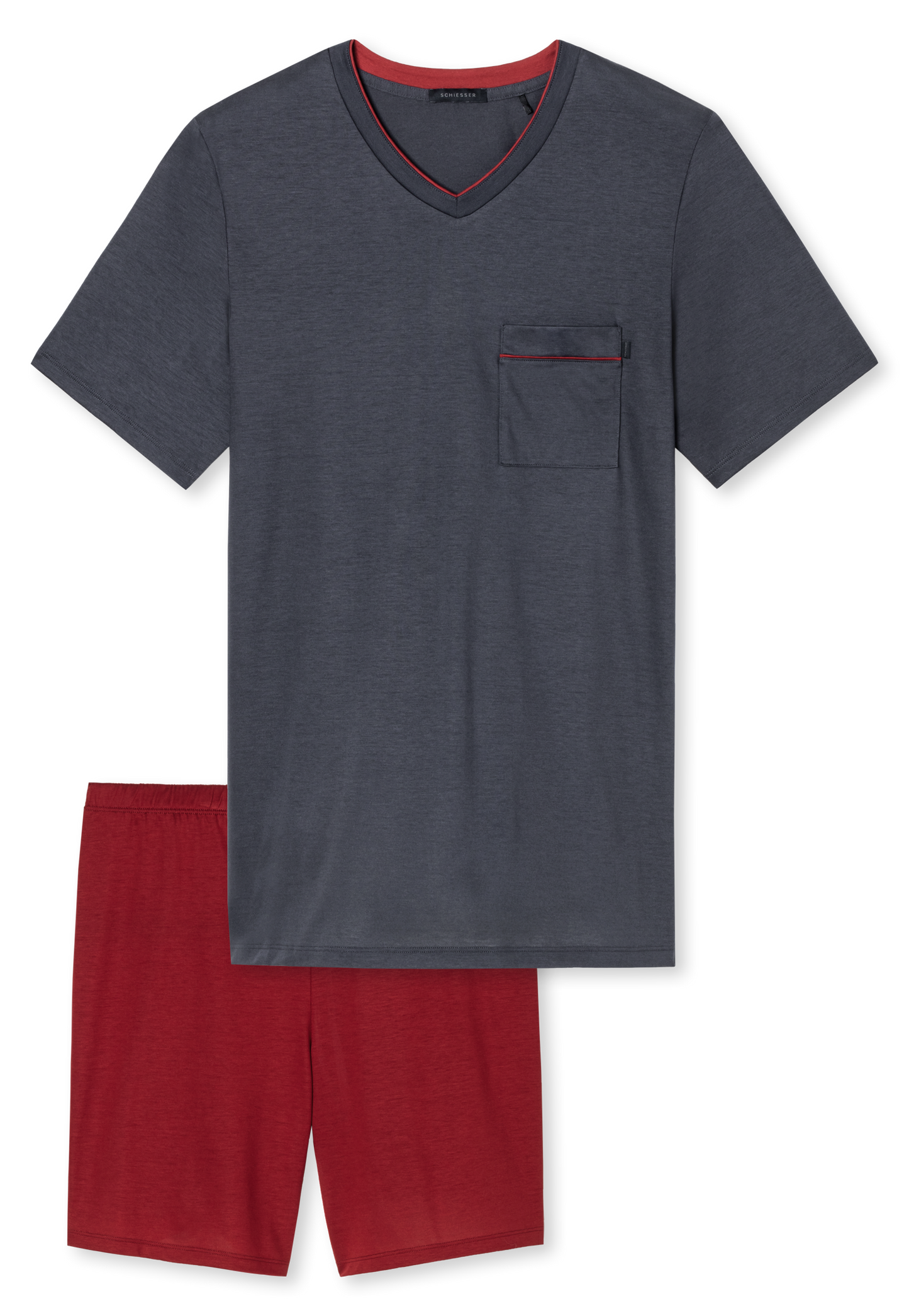 Pyjama Kort Donkerrood