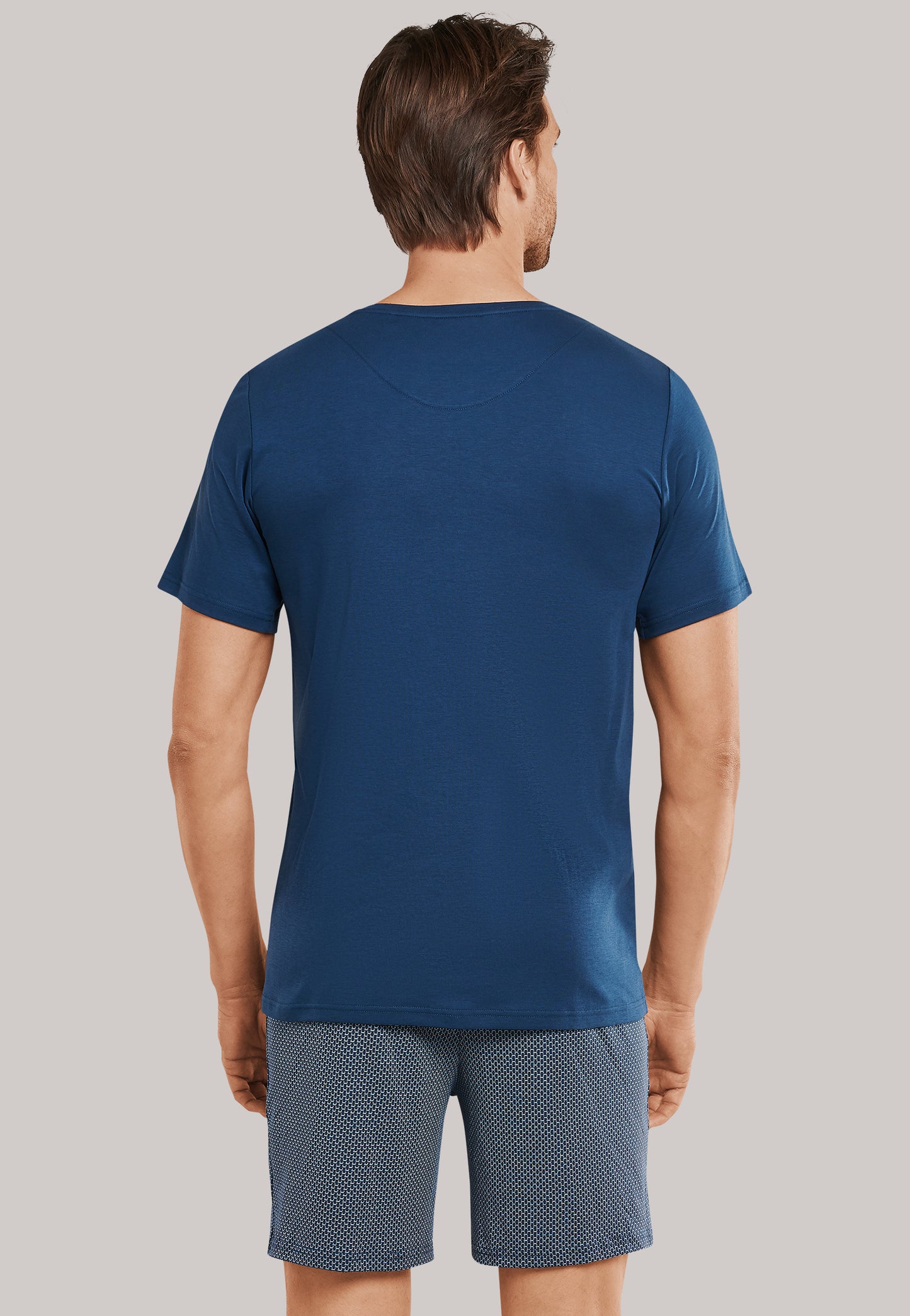 Pyjama Kort Knopen Bovenaan Donkerblauw