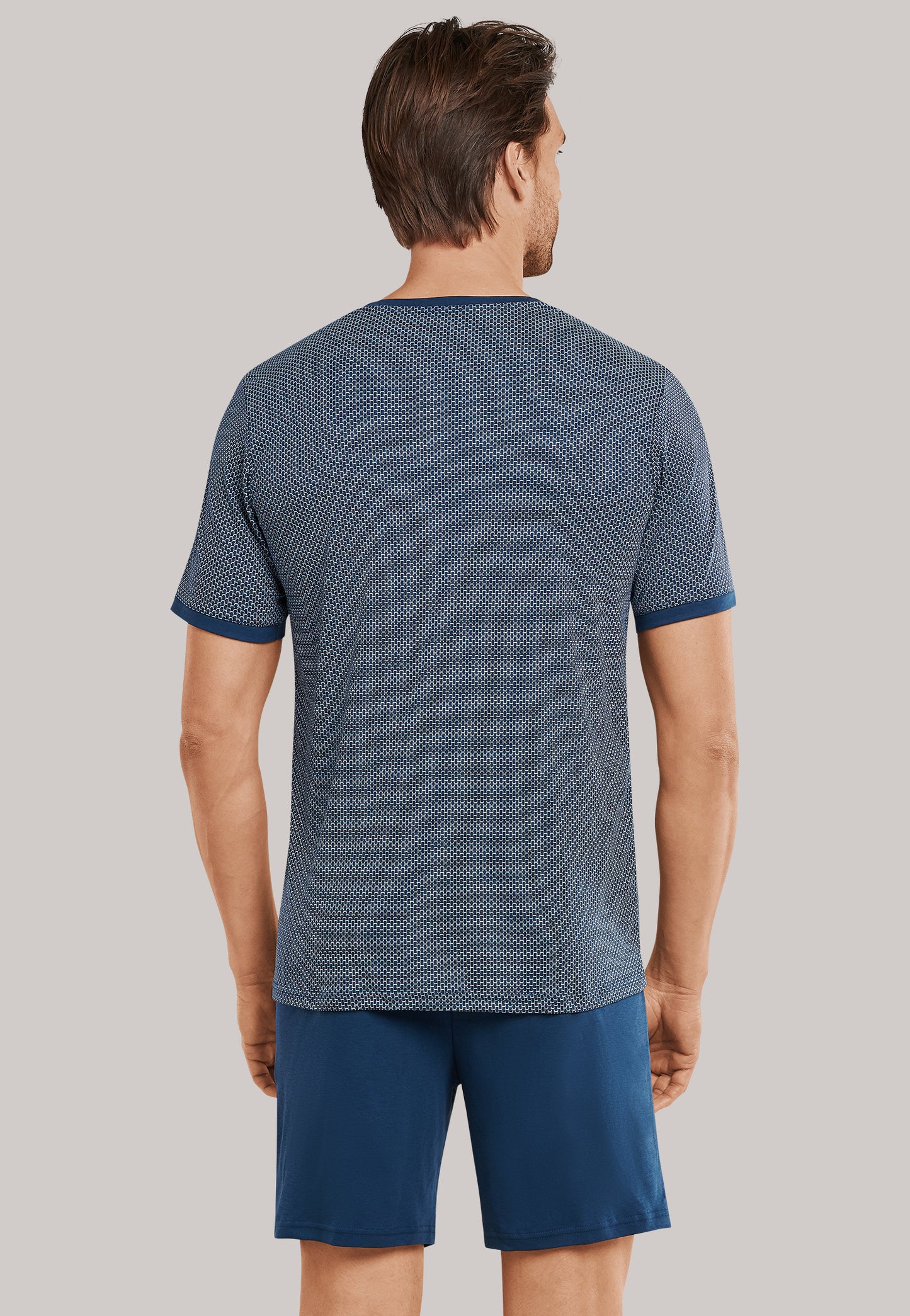 Pyjama Kort met Patroon Donkerblauw