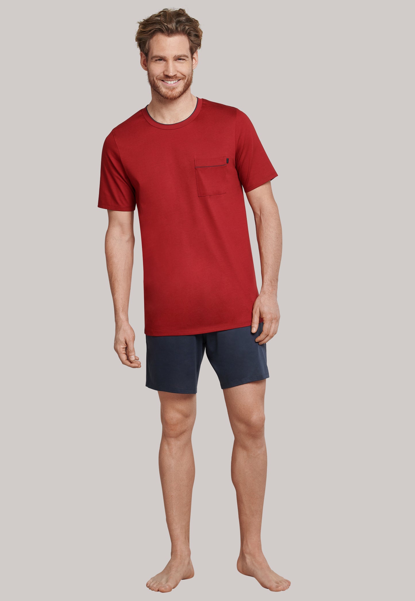 Pyjama Kort Donkerrood