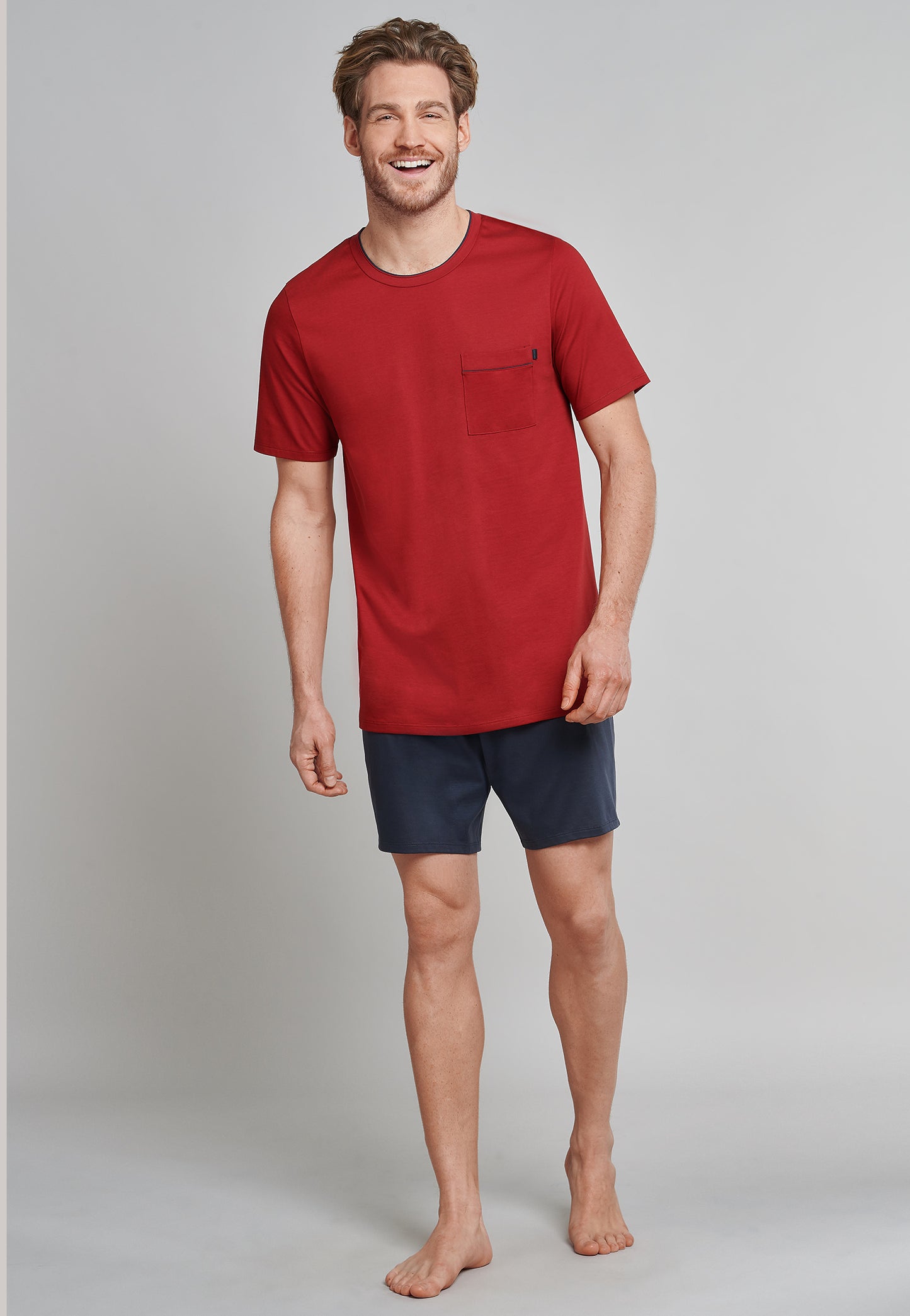 Pyjama Kort Donkerrood