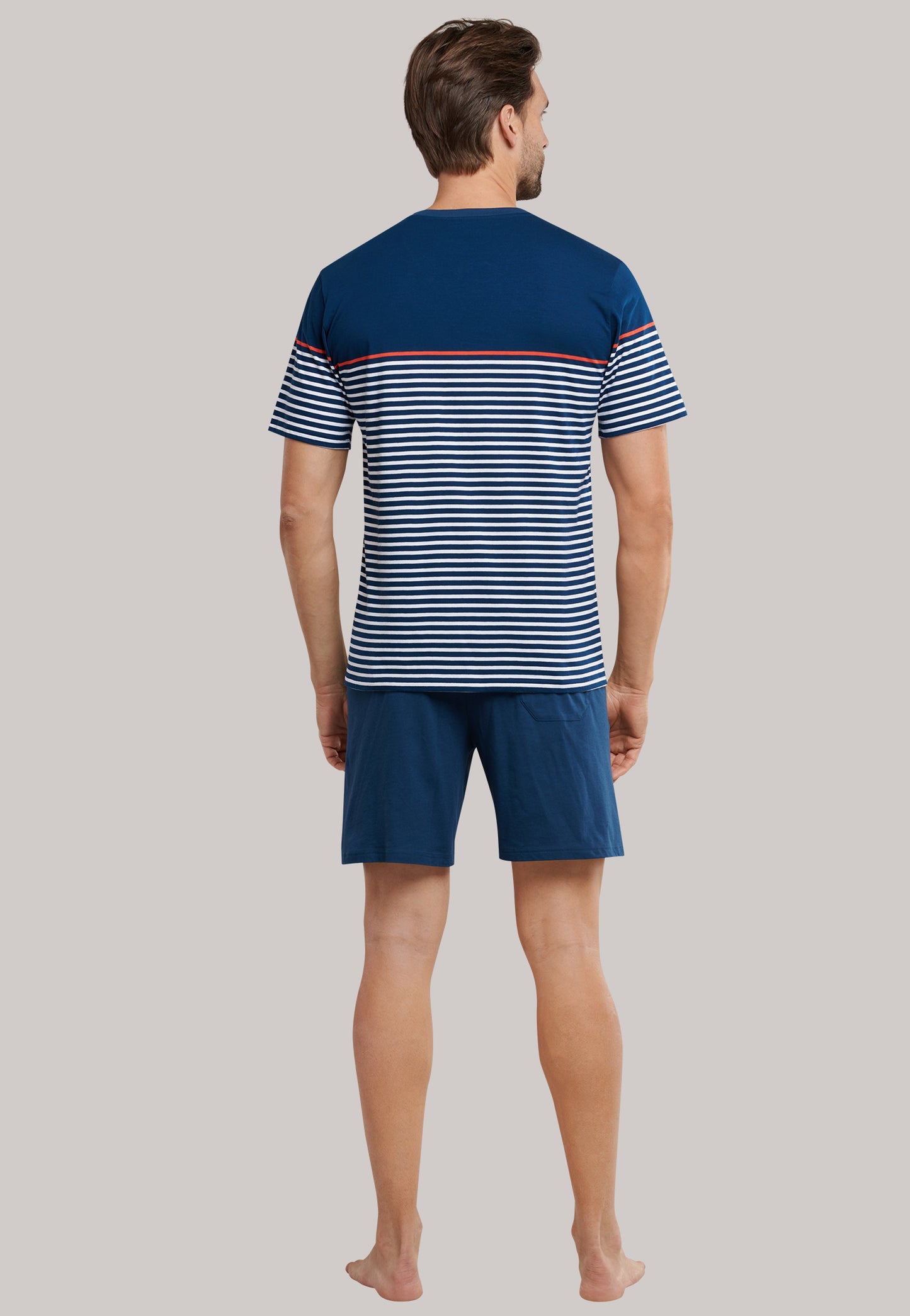 Pyjama Kort V-hals met Dwarsstrepen Meerkleurig